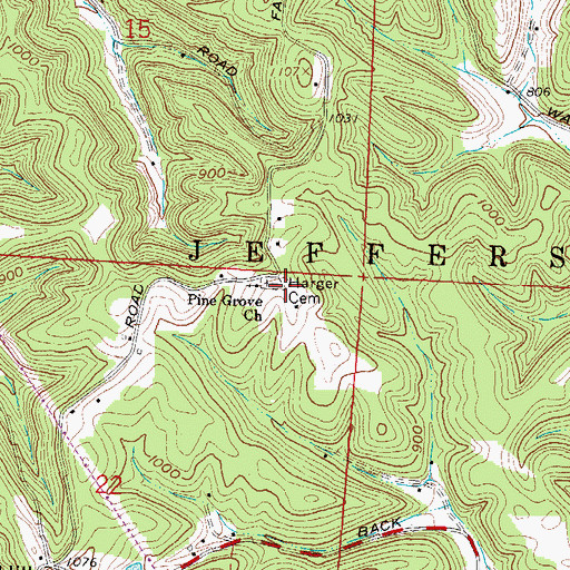 Topographic Map of Harger Cemetery, OH