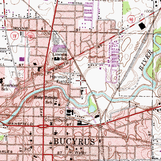 Topographic Map of Harmon Field, OH
