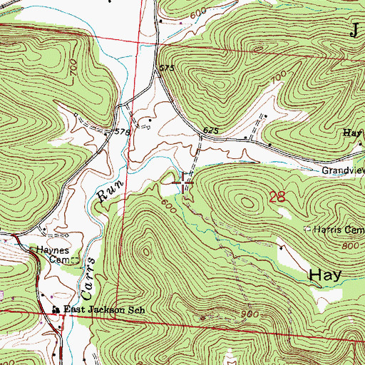 Topographic Map of Hay Hollow, OH