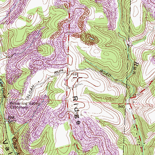 Topographic Map of Henderson Ridge, OH
