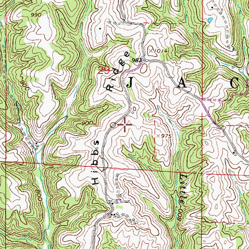 Topographic Map of Hibbs Ridge, OH