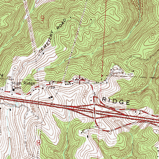 Topographic Map of High Ridge, OH