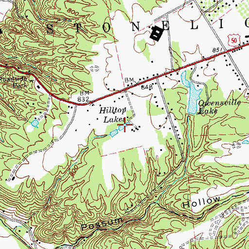 Topographic Map of Hilltop Lakes, OH