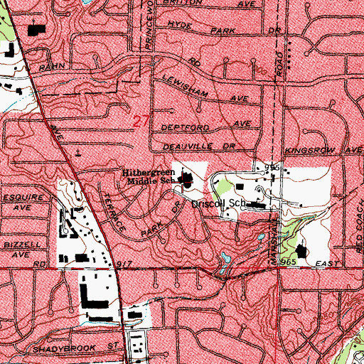 Topographic Map of Hithergreen Middle School, OH