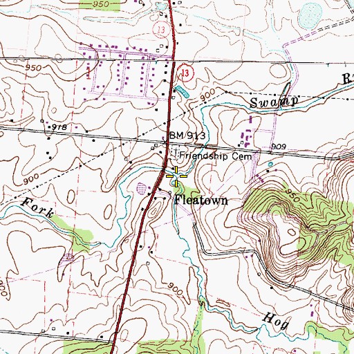 Topographic Map of Hog Run, OH