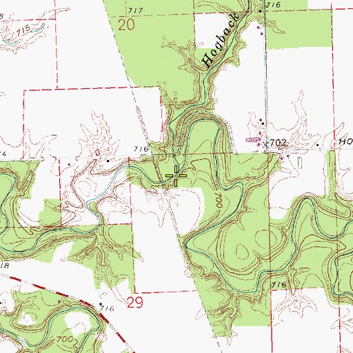 Topographic Map of Hogback Run, OH
