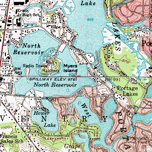 Topographic Map of Hower Lake, OH