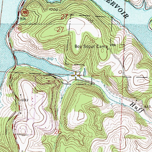 Topographic Map of Huff Run, OH