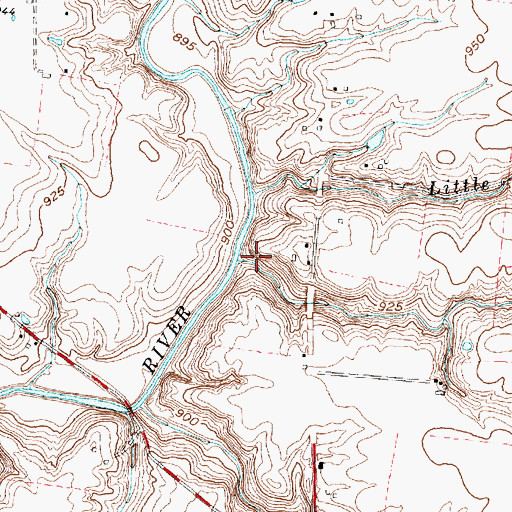 Topographic Map of Indian Creek, OH