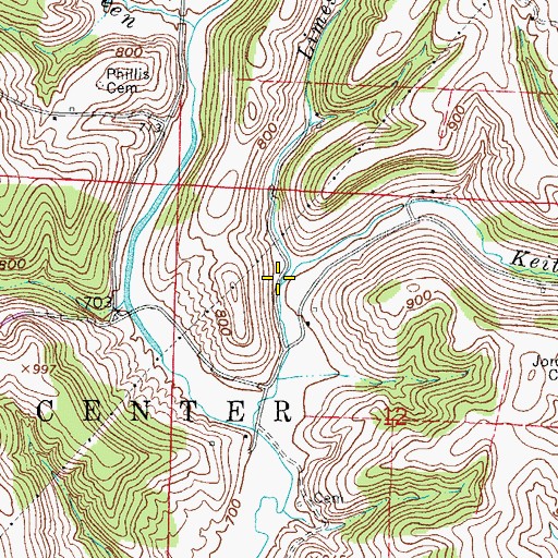 Topographic Map of Keith Fork, OH