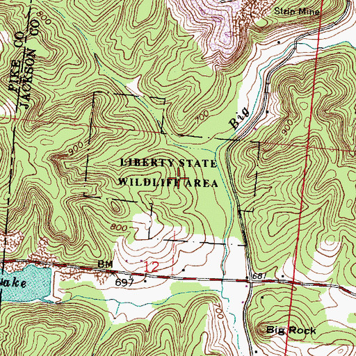 Topographic Map of Liberty Wildlife Area, OH