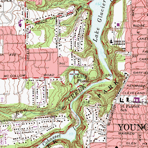 Topographic Map of Lily Pond, OH