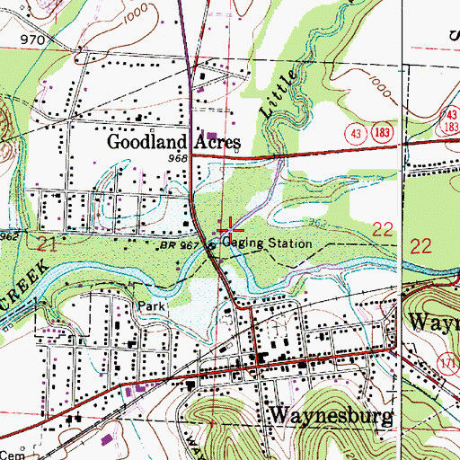 Topographic Map of Little Sandy Creek, OH