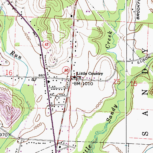 Topographic Map of Little Country Church, OH