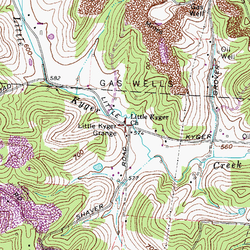 Topographic Map of Little Kyger Grange, OH