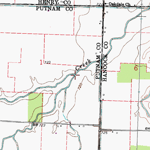 Topographic Map of Little Yellow Creek, OH