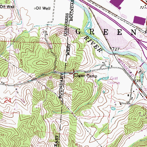 Topographic Map of Logan Camp, OH