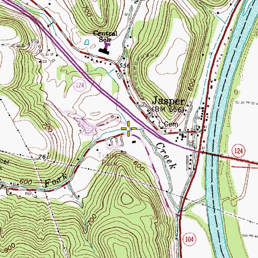 Topographic Map of Long Fork, OH