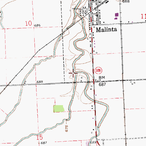 Topographic Map of Lost Creek, OH