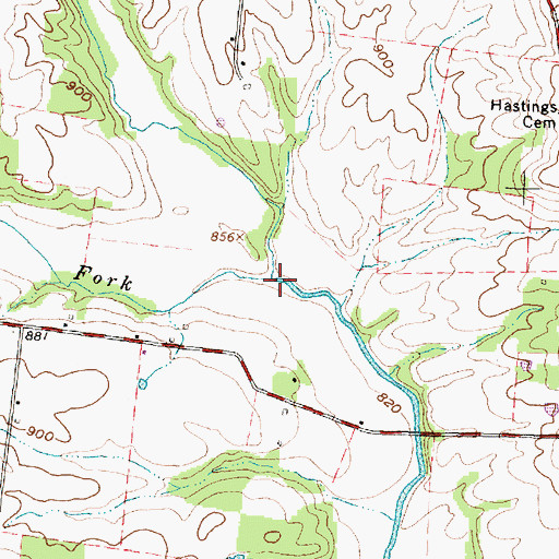 Topographic Map of Lost Fork, OH