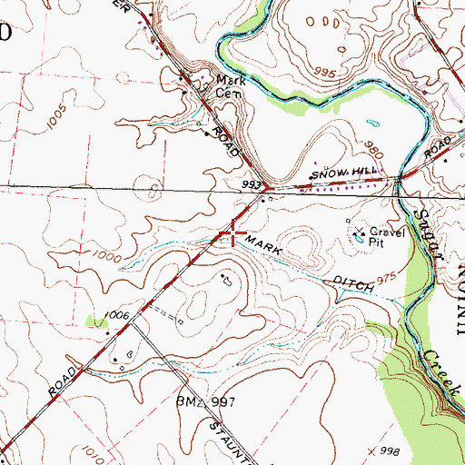 Topographic Map of Mark Ditch, OH