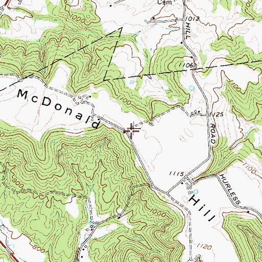 Topographic Map of McDonald Hill, OH