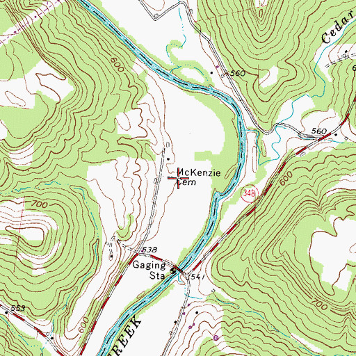 Topographic Map of McKenzie Cemetery, OH
