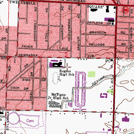 Topographic Map of McTigue Elementary School, OH