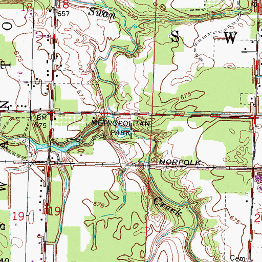 Topographic Map of Metropolitan Park, OH