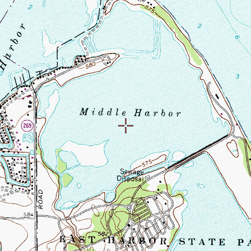 Topographic Map of Middle Harbor, OH