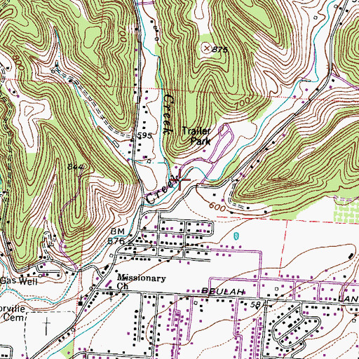 Topographic Map of Middle Paddy Creek, OH