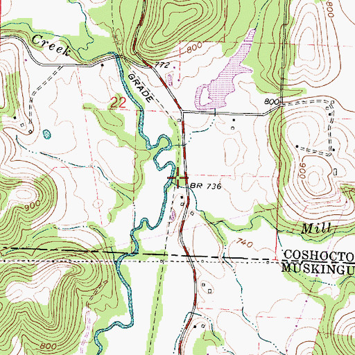 Topographic Map of Mill Fork, OH