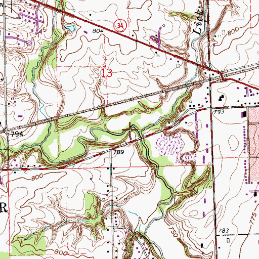 Topographic Map of Miller Creek, OH