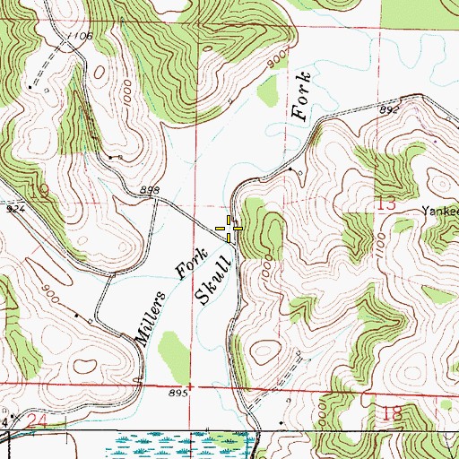 Topographic Map of Millers Fork, OH