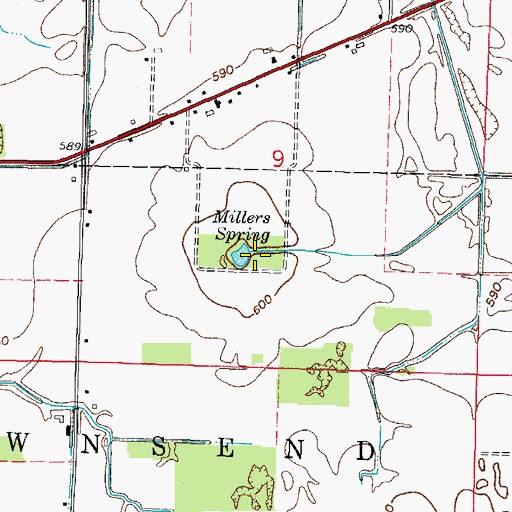 Topographic Map of Millers Spring, OH