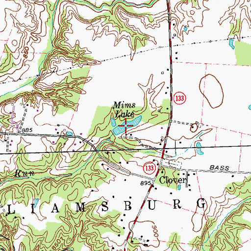Topographic Map of Mims Lake, OH