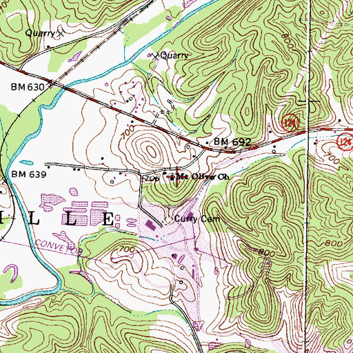 Topographic Map of Mount Olive Church, OH