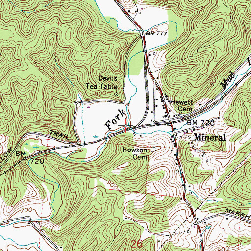 Topographic Map of Mud Lick Run, OH