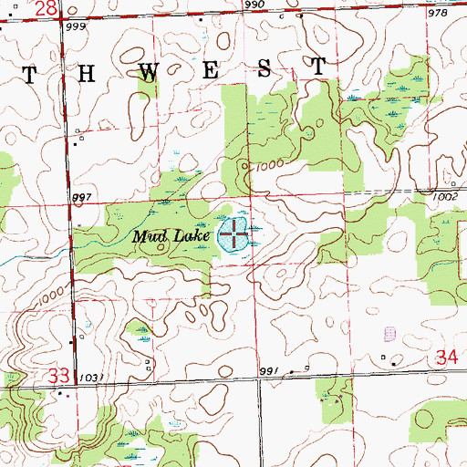 Topographic Map of Mud Lake, OH