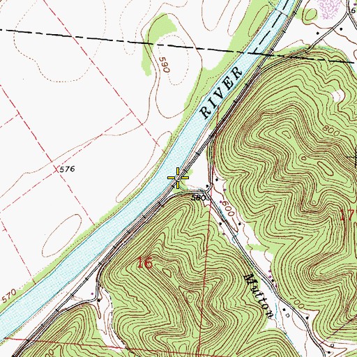 Topographic Map of Mutton Run, OH