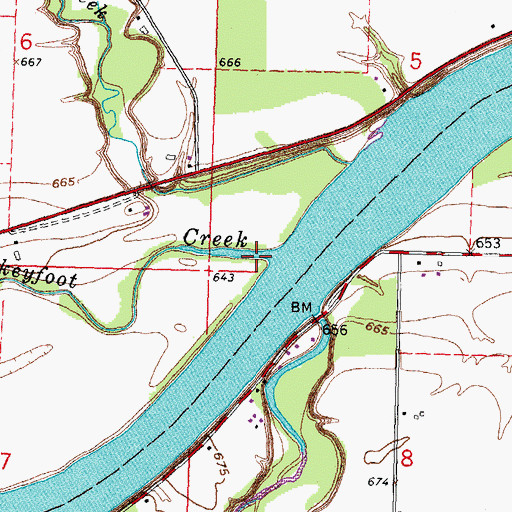 Topographic Map of North Turkeyfoot Creek, OH