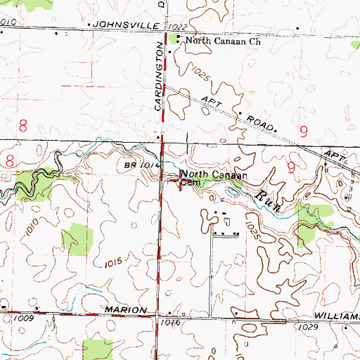 Topographic Map of North Canaan Cemetery, OH