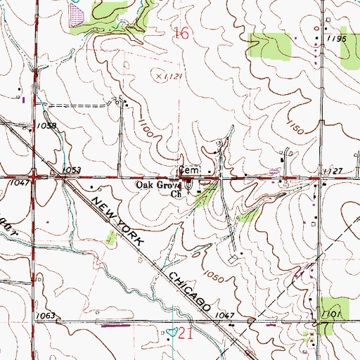 Topographic Map of Oak Grove Mennonite Church, OH