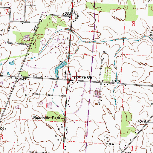 Topographic Map of Olive Church, OH