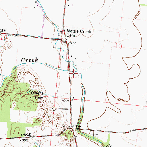 Topographic Map of Owens Creek, OH