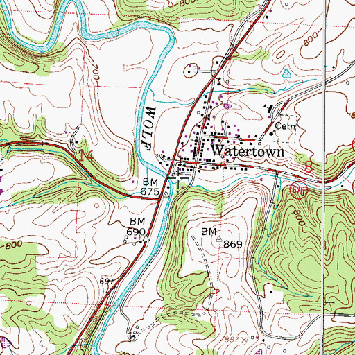 Topographic Map of Painter Run, OH