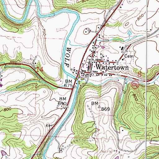 Topographic Map of Painter Run, OH
