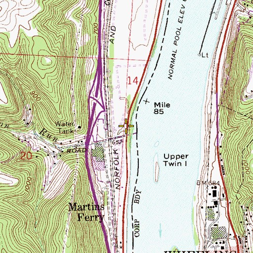 Topographic Map of Patton Run, OH