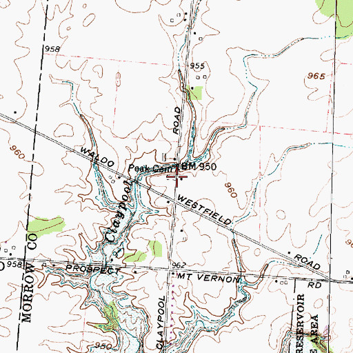 Topographic Map of Peak Cemetery, OH