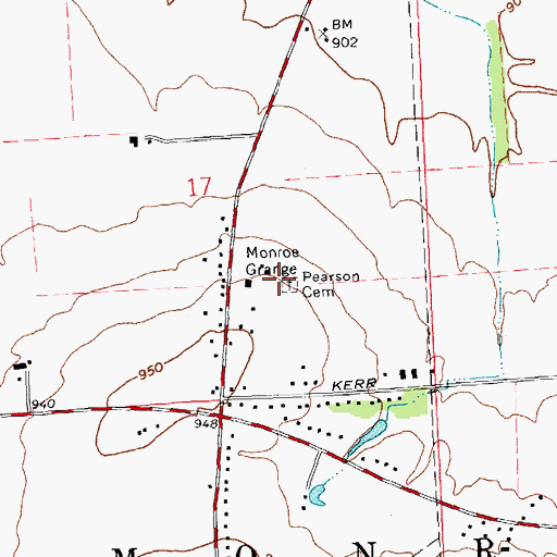 Topographic Map of Pearson Cemetery, OH